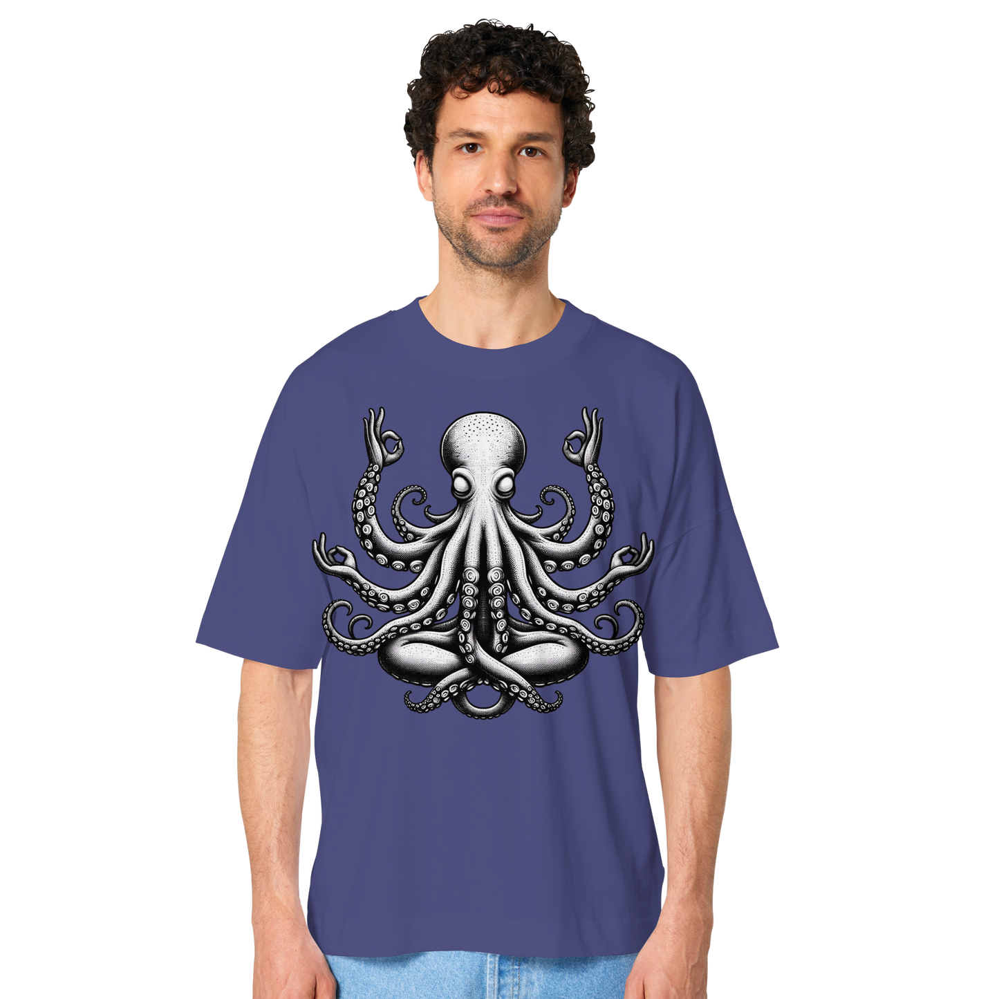 Oktopus in Meditation - Organic Oversize Shirt