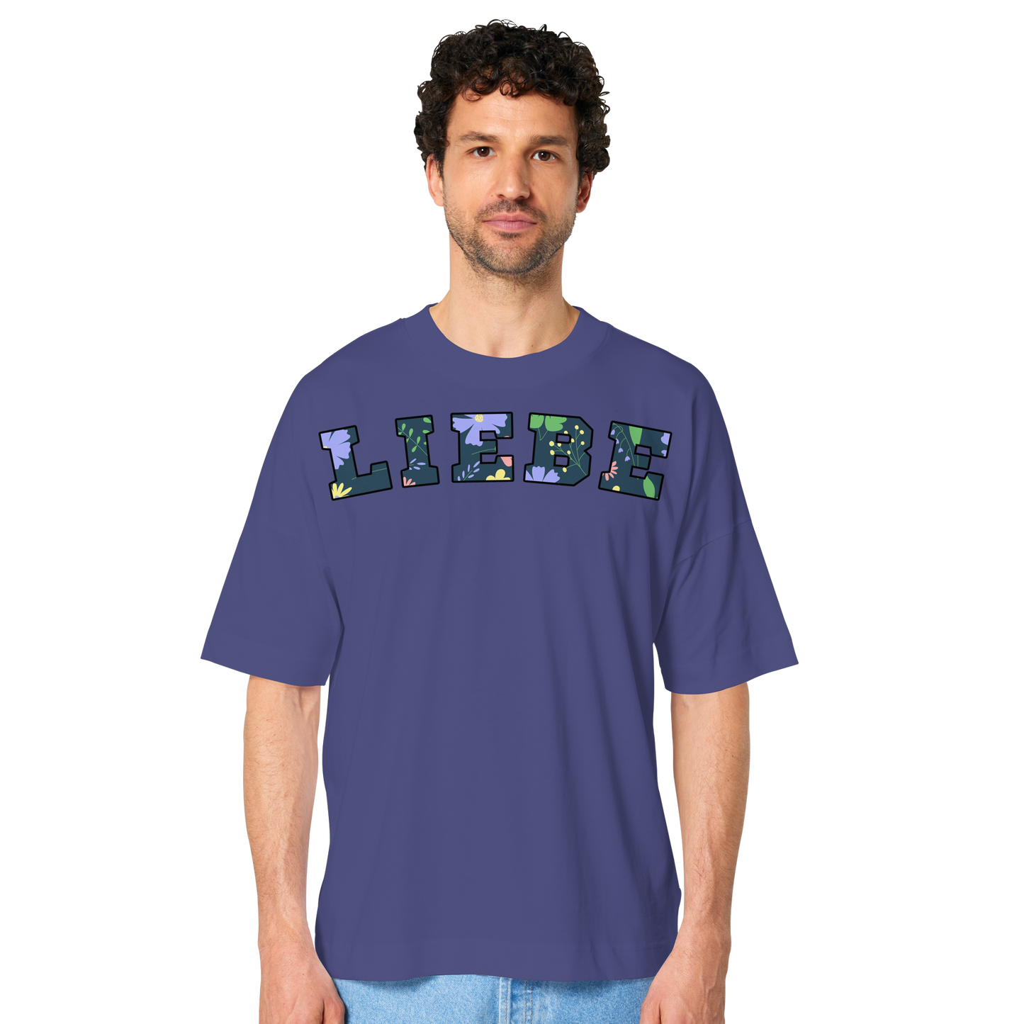 Liebe Floral Pattern - Organic Oversize Shirt