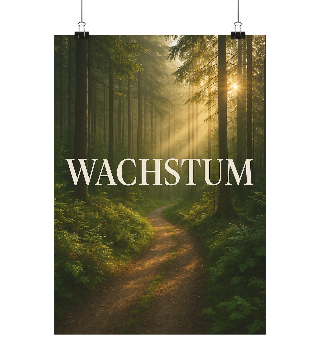 Poster Wachstum | Wald Natur Poster | Motivation, Persönlichkeitsentwicklung, Achtsamkeit | Spirituelle Wanddeko - Poster Din A2 (hoch)