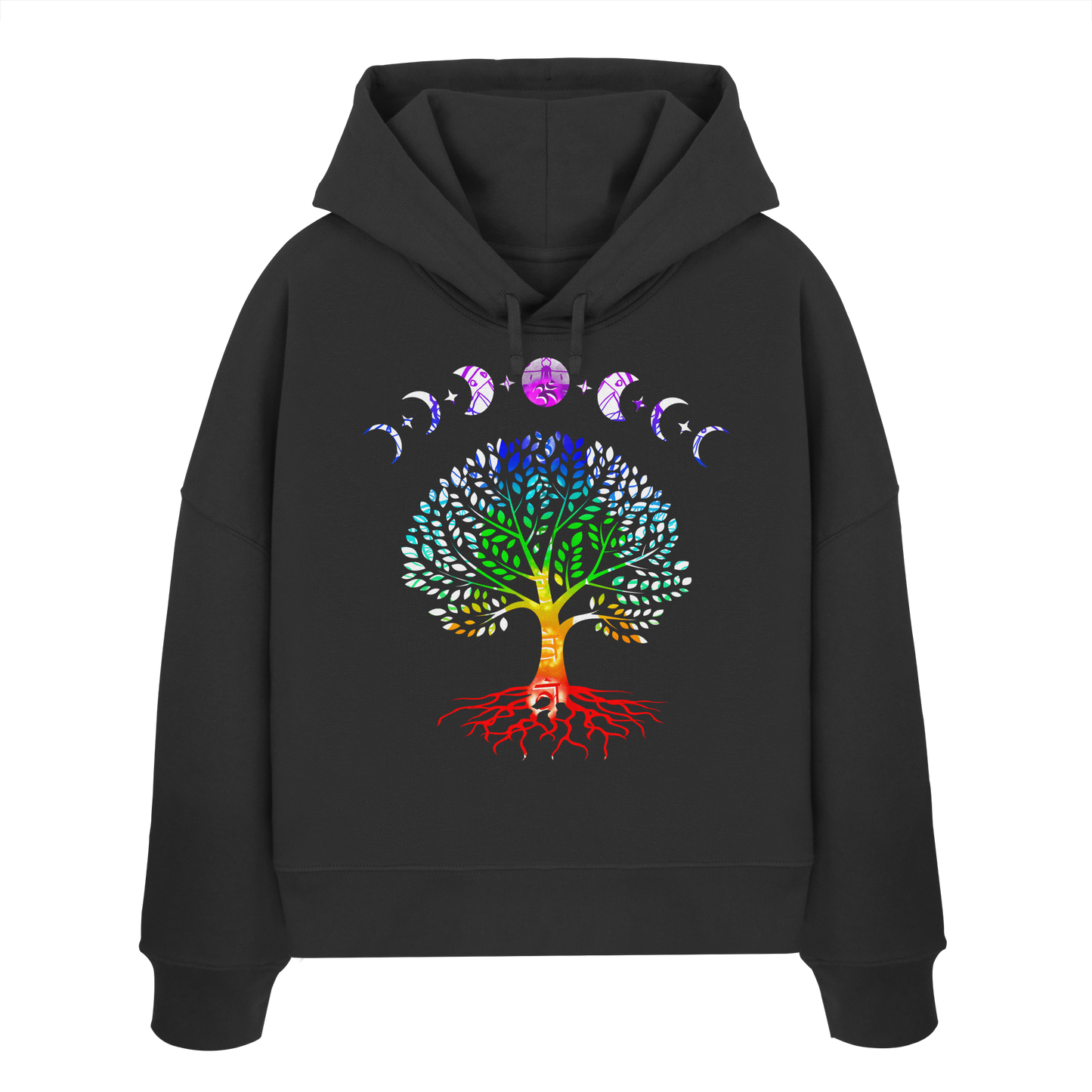 Lebensbaum + Mondphasen - Womens Organic Boxcut Hoodie