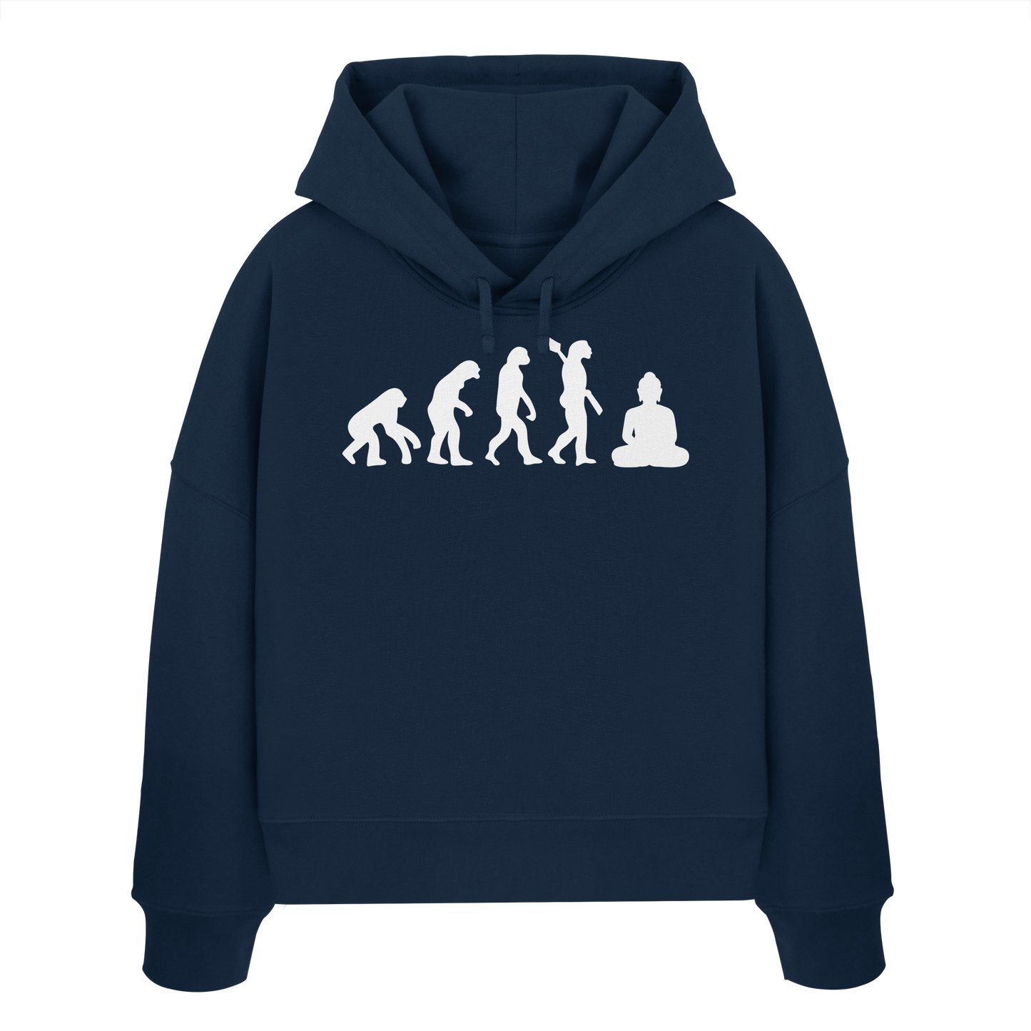 Evolution Buddha - Womens Organic Boxcut Hoodie