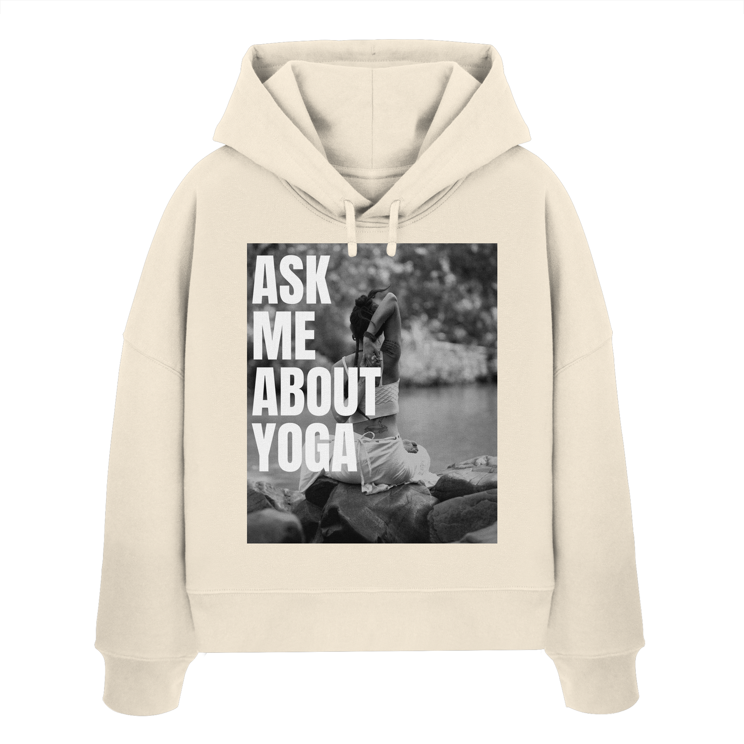 Ask Me About Yoga - Womens Organic Boxcut Hoodie