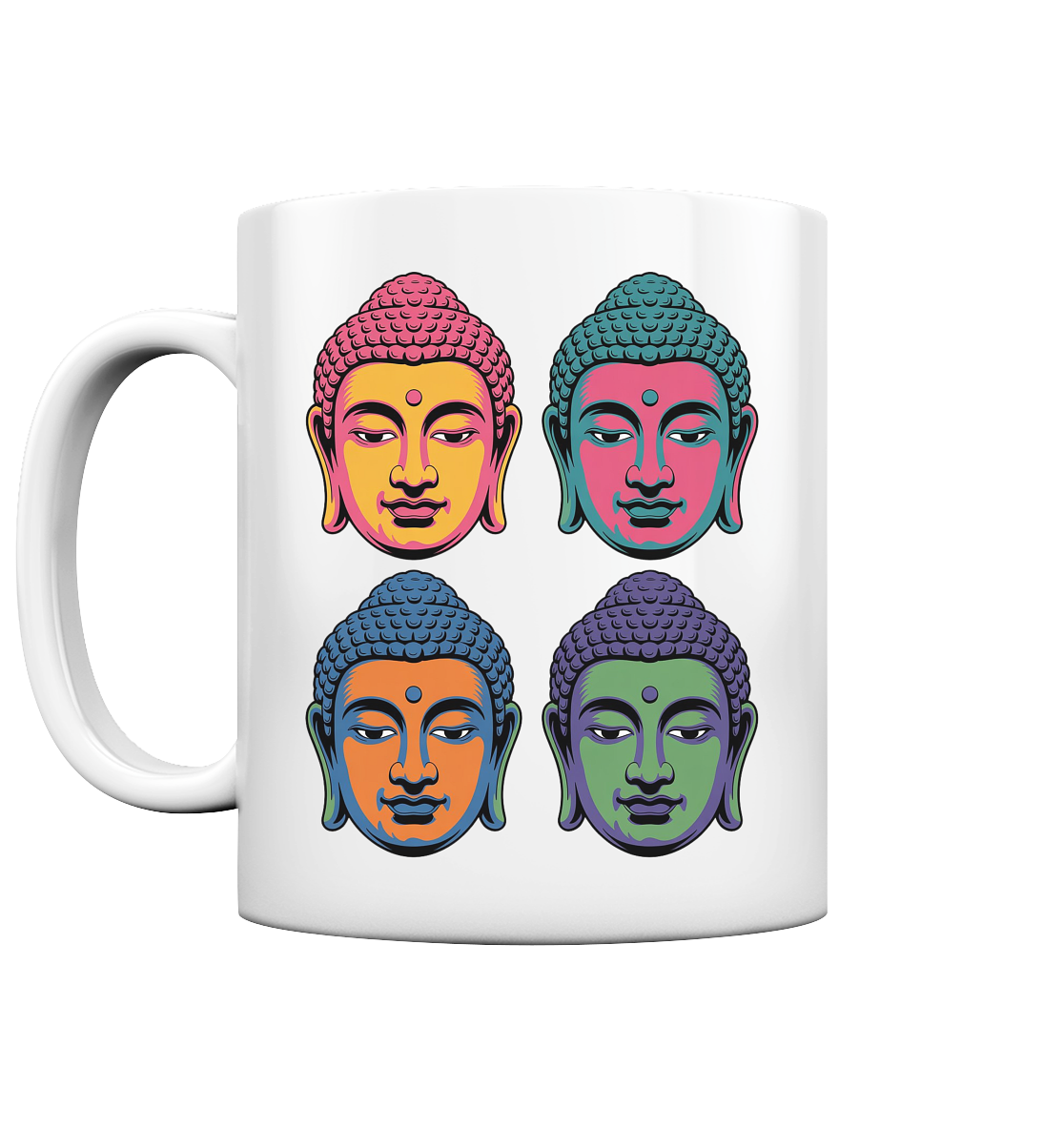Buddha Köpfe Pop Art - Tasse glossy