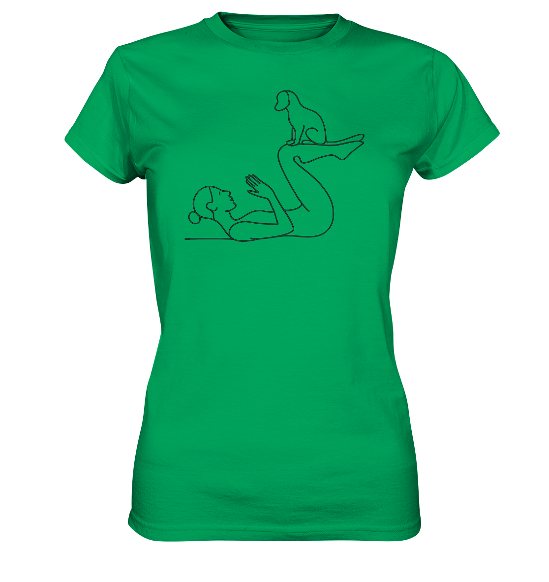 Yoga Frau mit Hund - Ladies Premium Shirt