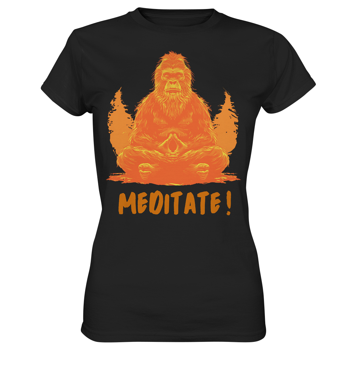 BigFoot Meditation Orange - Ladies Premium Shirt