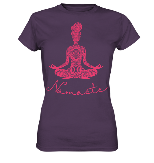 Frau Meditiert Namaste - Ladies Premium Shirt