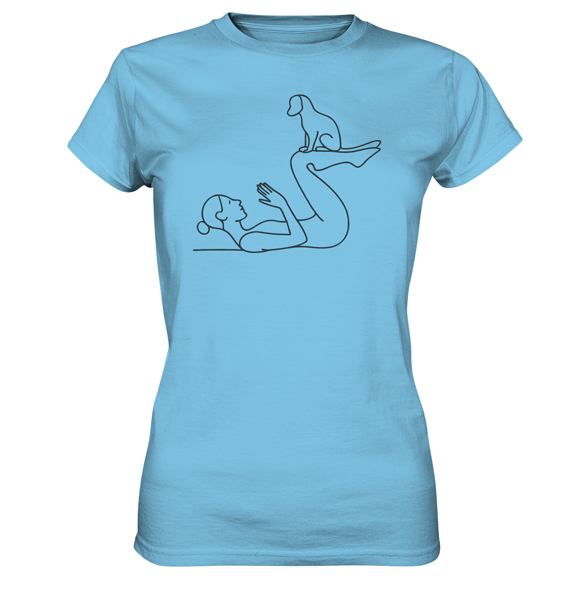 Yoga Frau mit Hund - Ladies Premium Shirt
