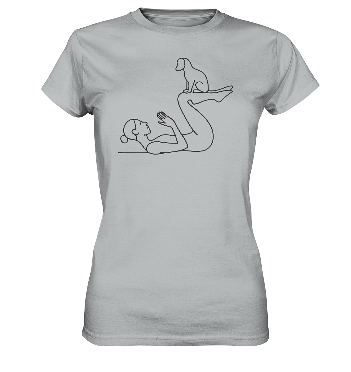 Yoga Frau mit Hund - Ladies Premium Shirt