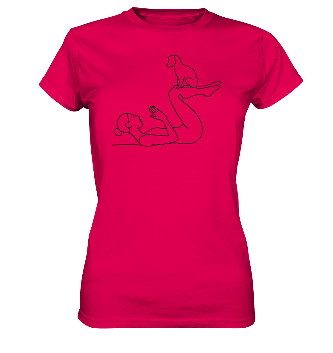 Yoga Frau mit Hund - Ladies Premium Shirt