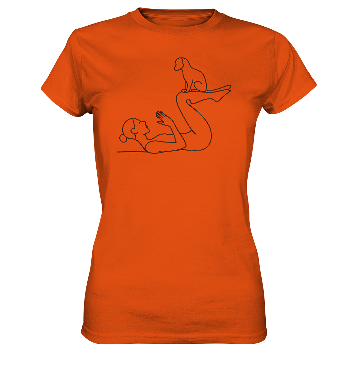 Yoga Frau mit Hund - Ladies Premium Shirt