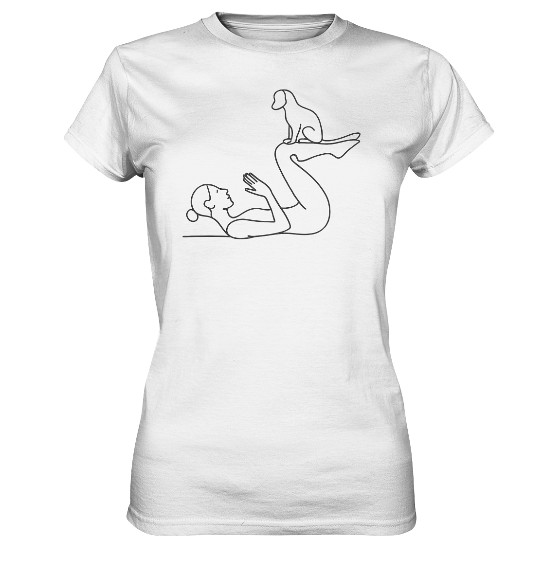 Yoga Frau mit Hund - Ladies Premium Shirt