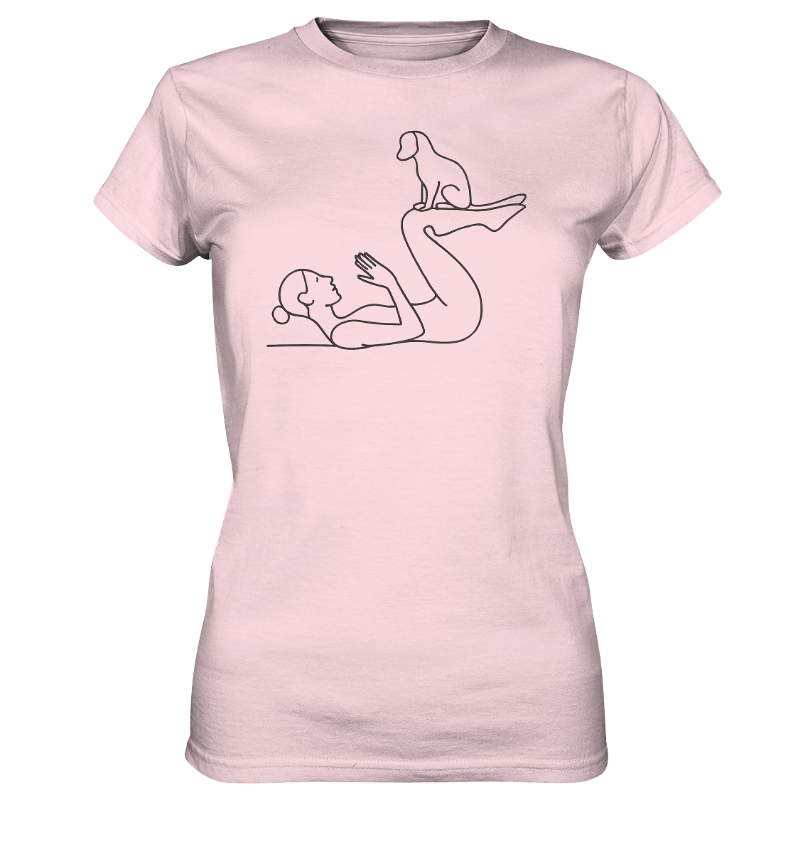 Yoga Frau mit Hund - Ladies Premium Shirt