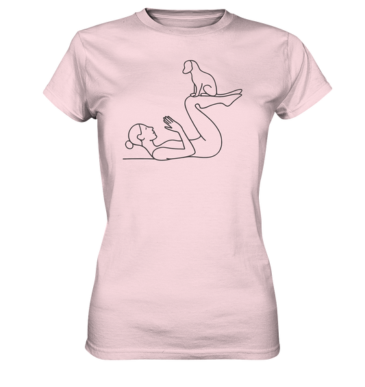 Yoga Frau mit Hund - Ladies Premium Shirt
