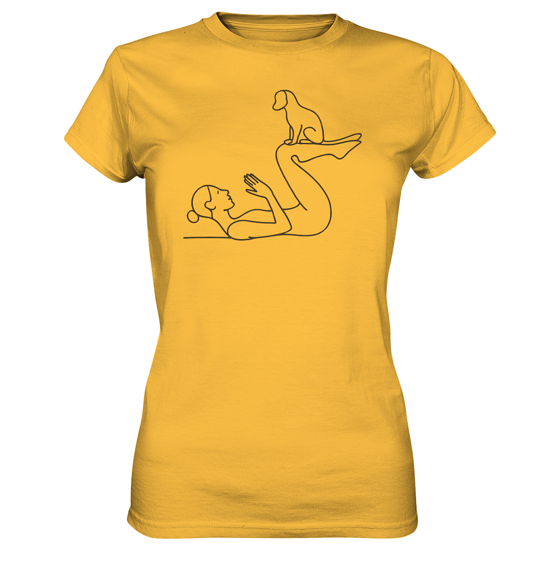 Yoga Frau mit Hund - Ladies Premium Shirt