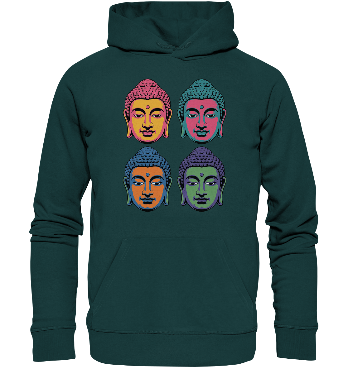 Buddha Köpfe Pop Art - Organic Hoodie