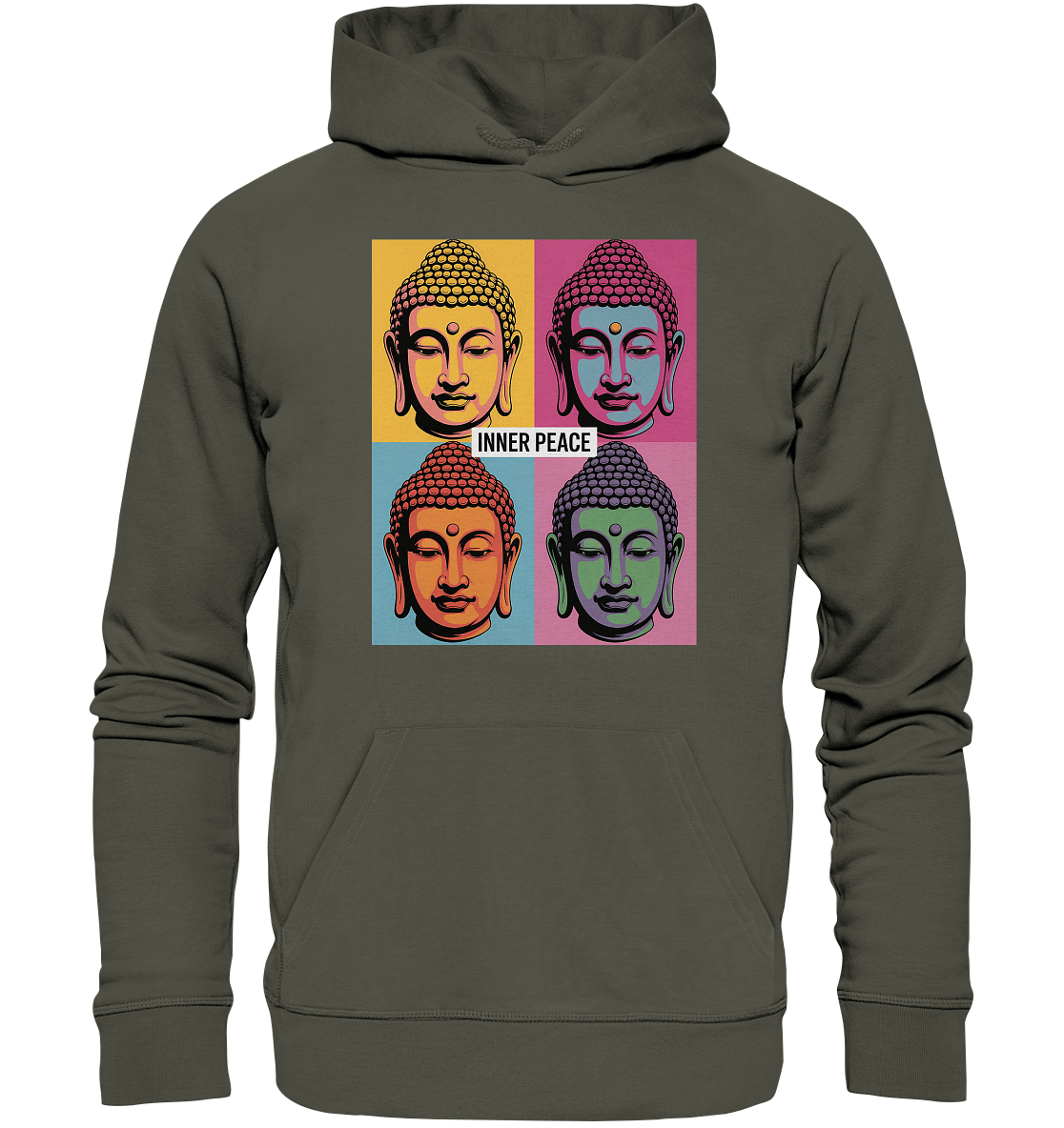 Inner Peace Pop Art Buddha - Organic Hoodie