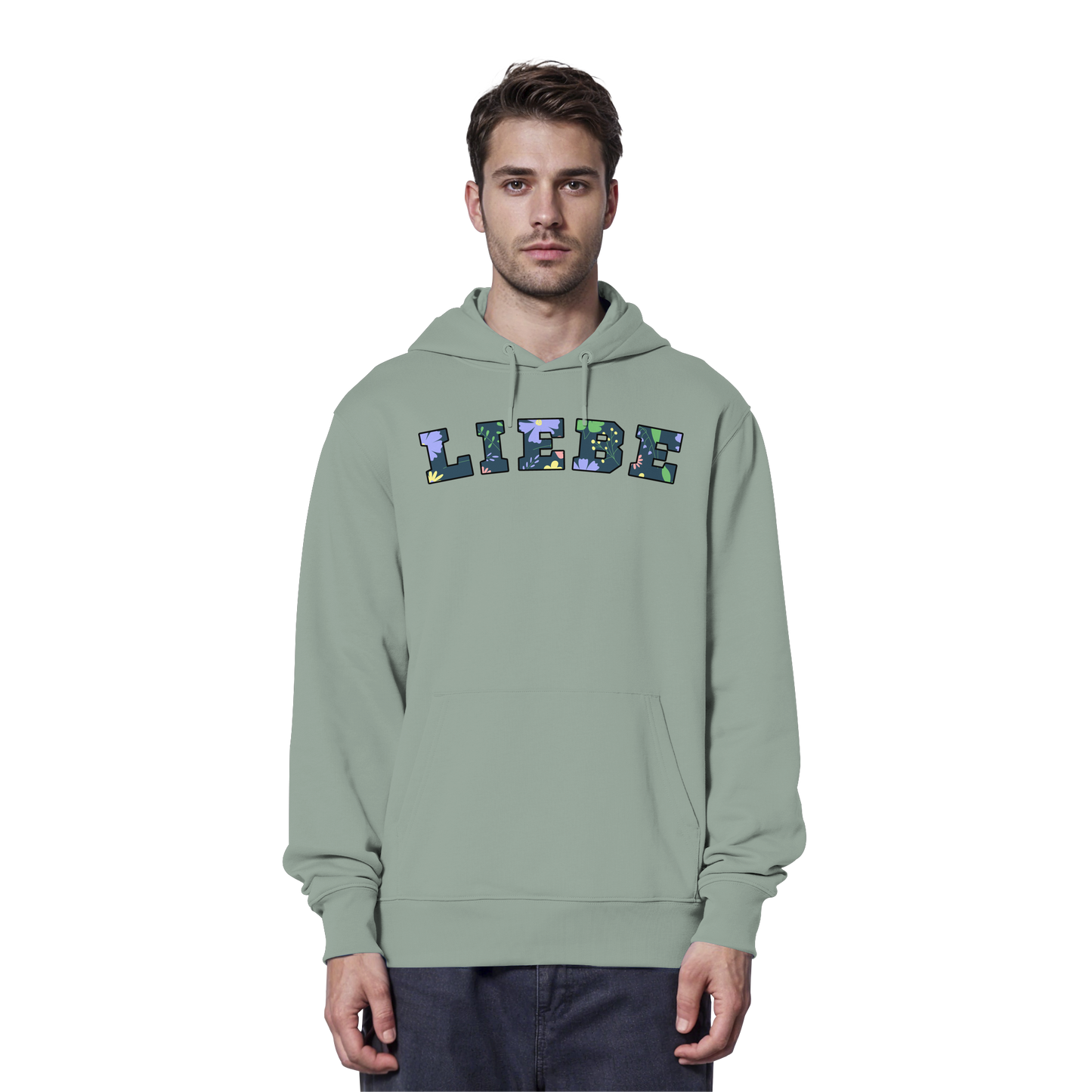 Liebe Floral Pattern - Organic Hoodie