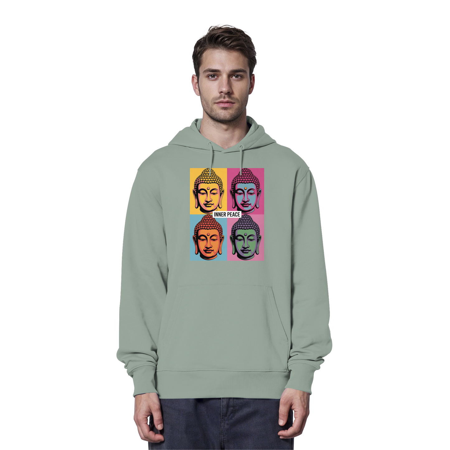 Inner Peace Pop Art Buddha - Organic Hoodie