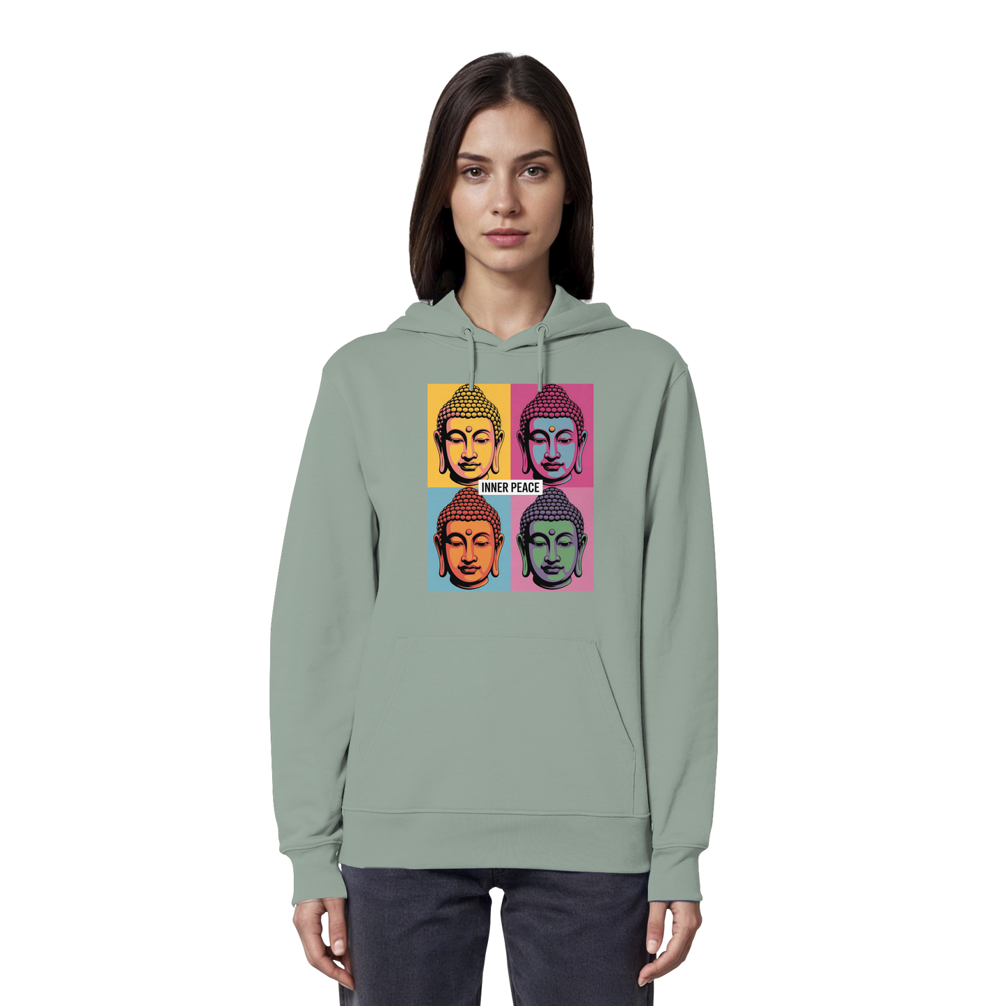 Inner Peace Pop Art Buddha - Organic Hoodie