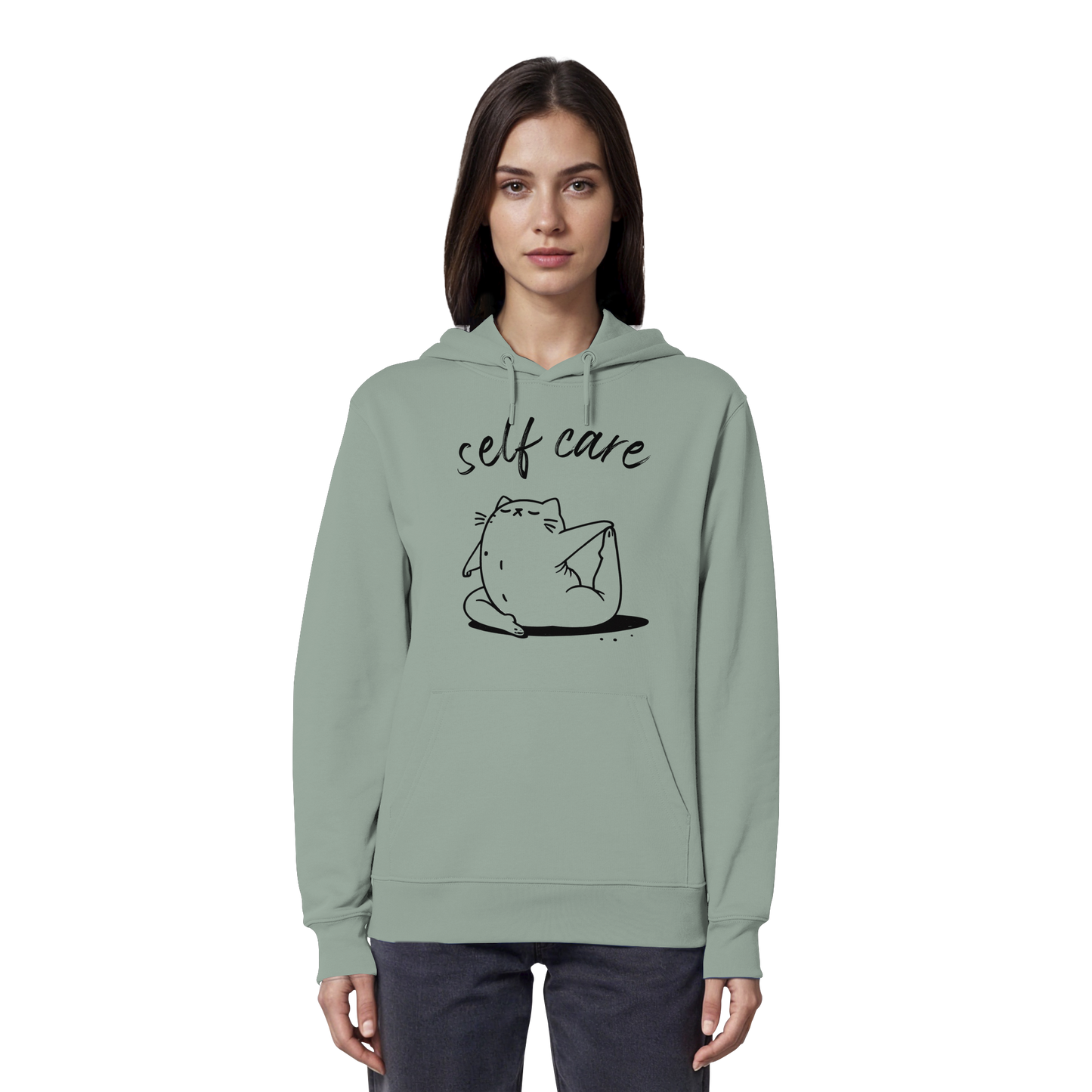 Selfcare Yoga Katze - Organic Hoodie