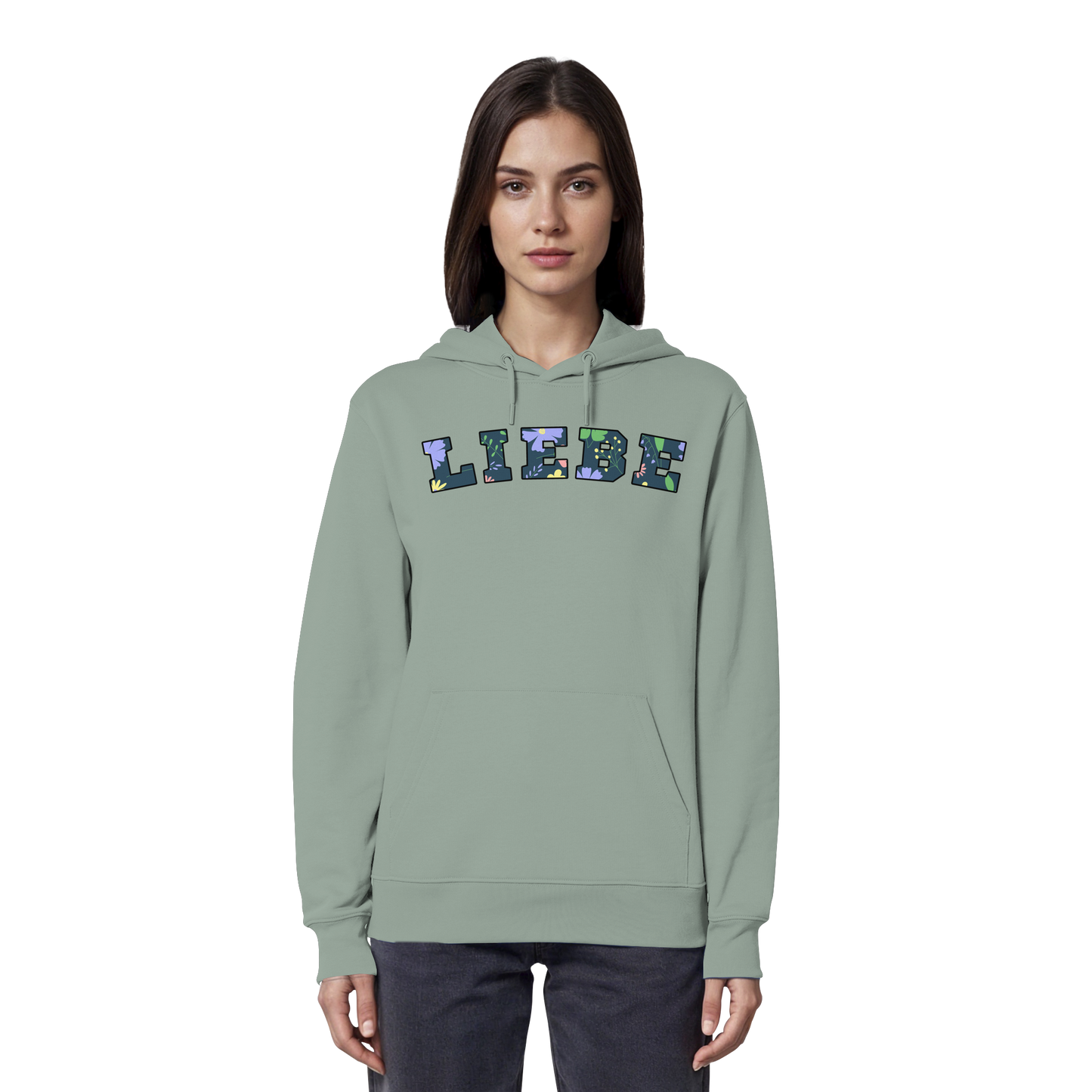 Liebe Floral Pattern - Organic Hoodie