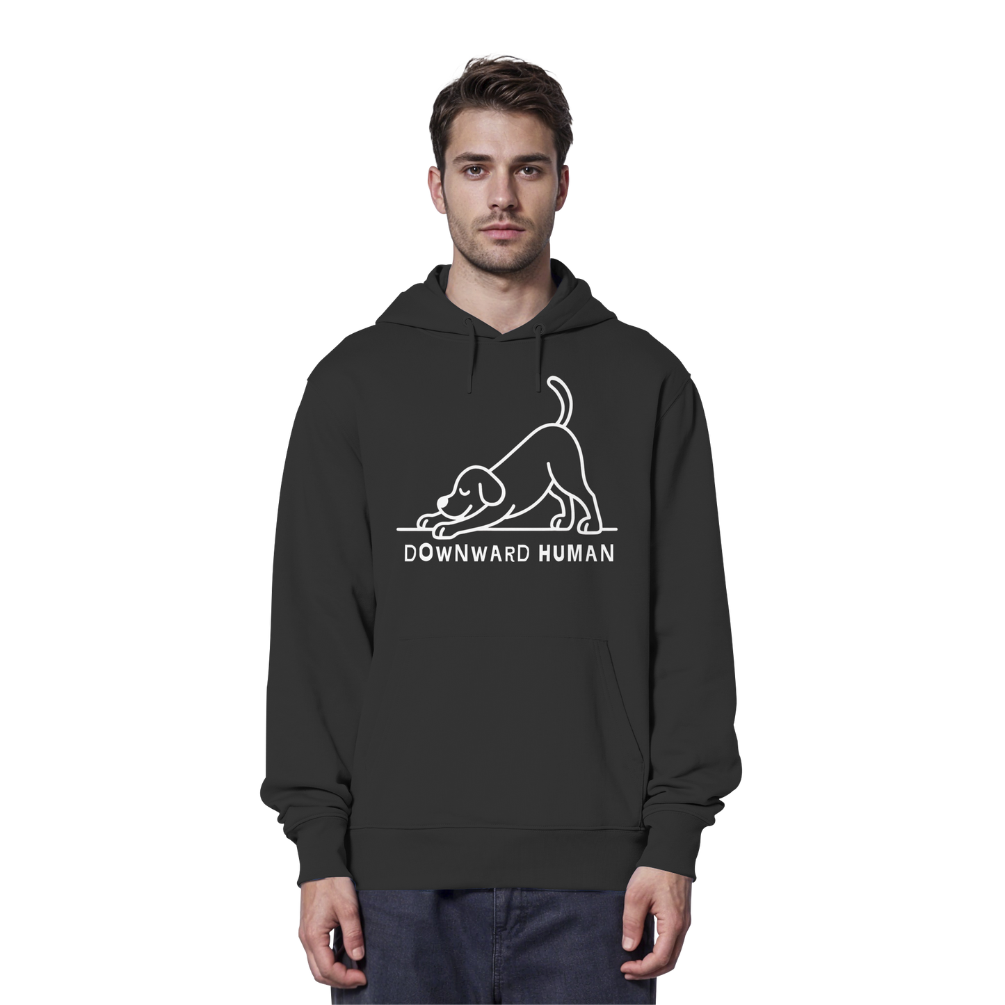 Downward Human Yoga Dog - Organic Hoodie