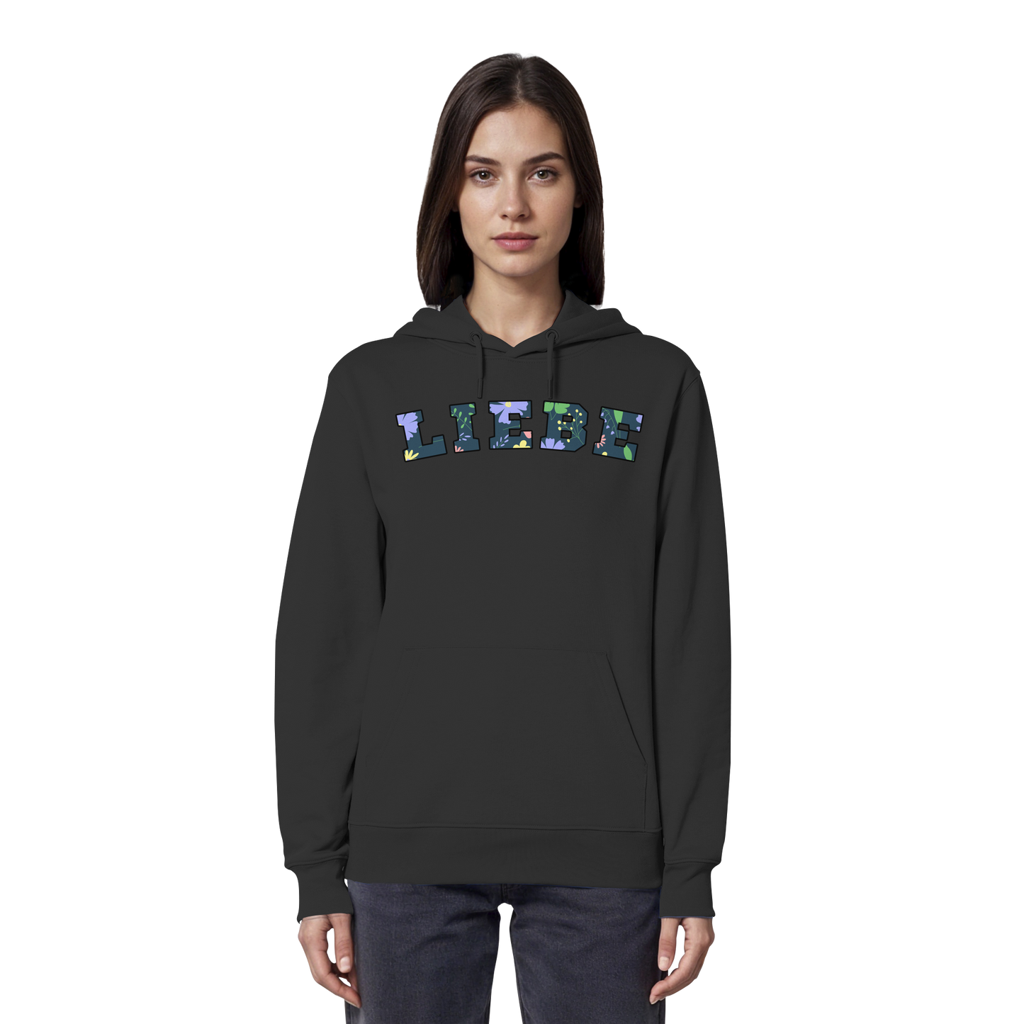 Liebe Floral Pattern - Organic Hoodie