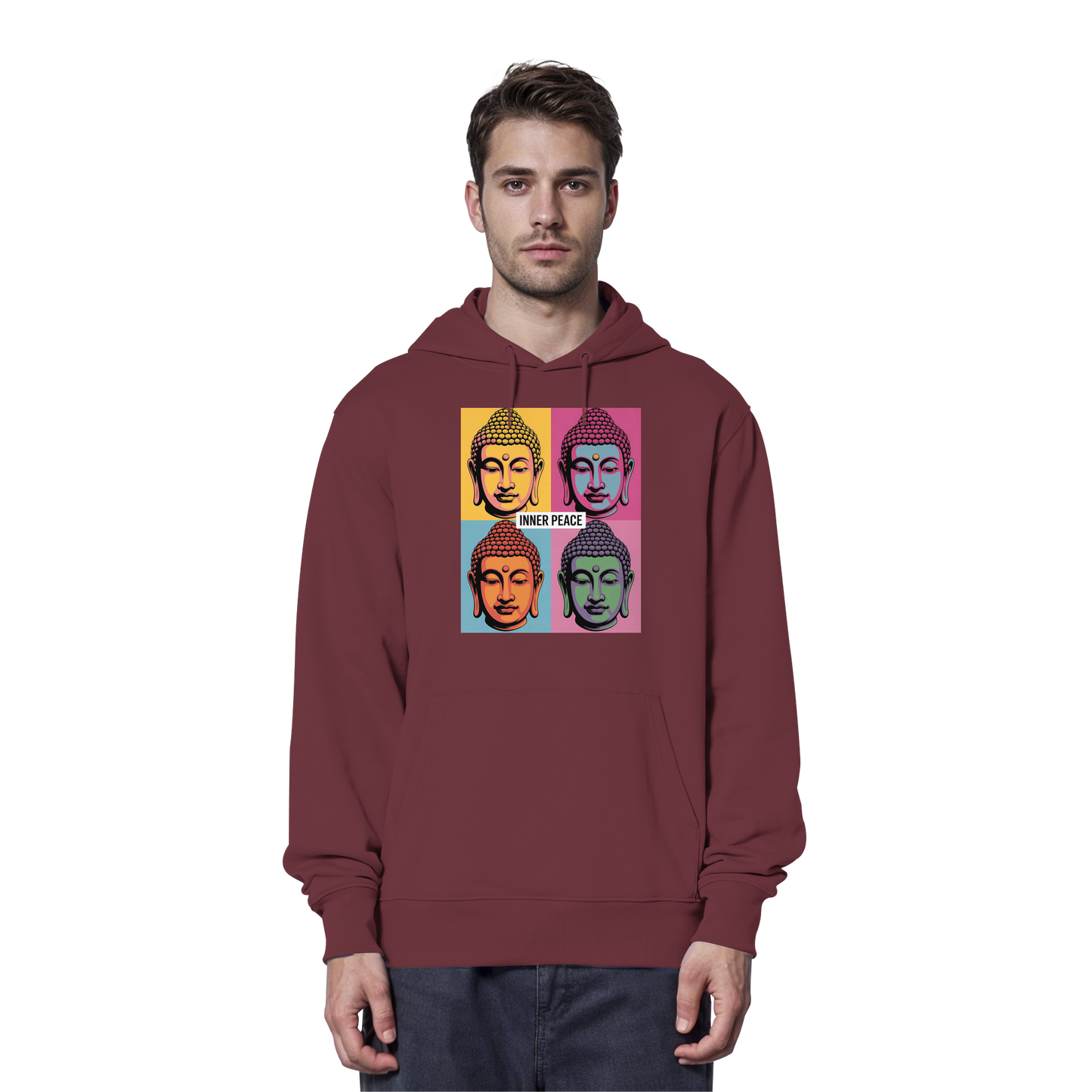 Inner Peace Pop Art Buddha - Organic Hoodie