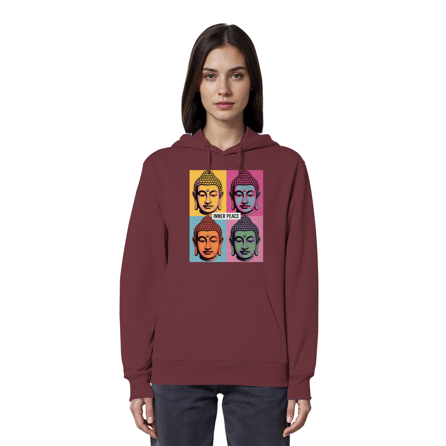 Inner Peace Pop Art Buddha - Organic Hoodie