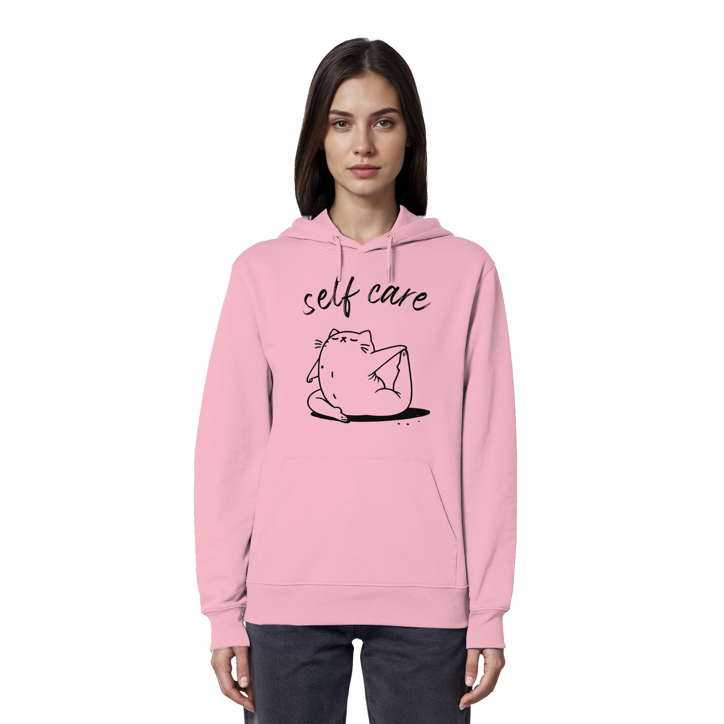 Selfcare Yoga Katze - Organic Hoodie
