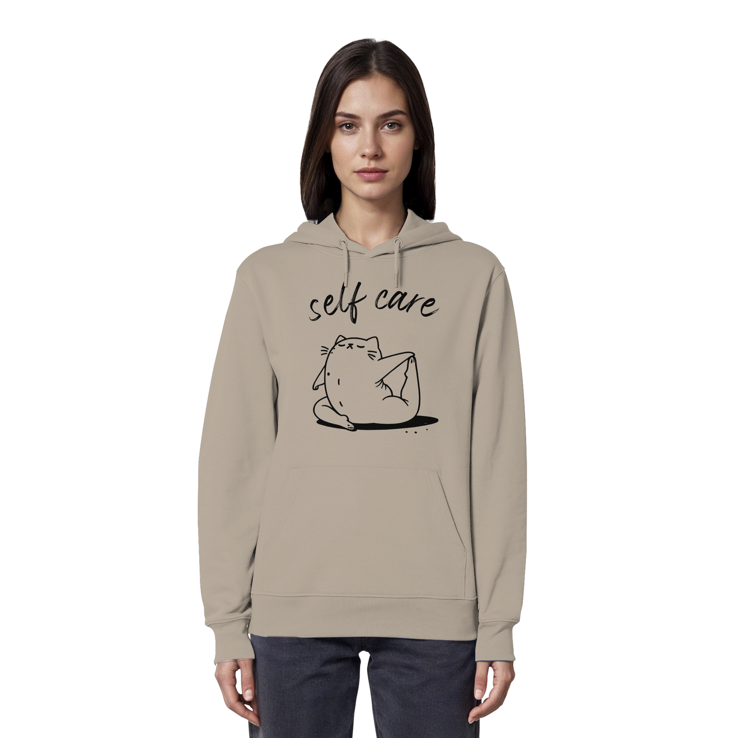 Selfcare Yoga Katze - Organic Hoodie