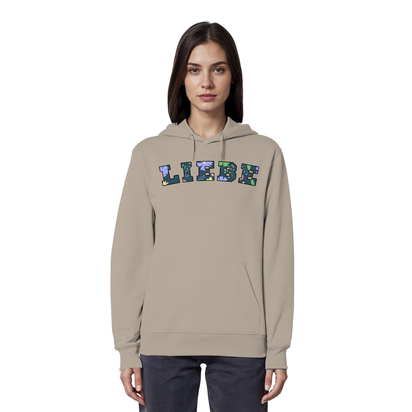 Liebe Floral Pattern - Organic Hoodie