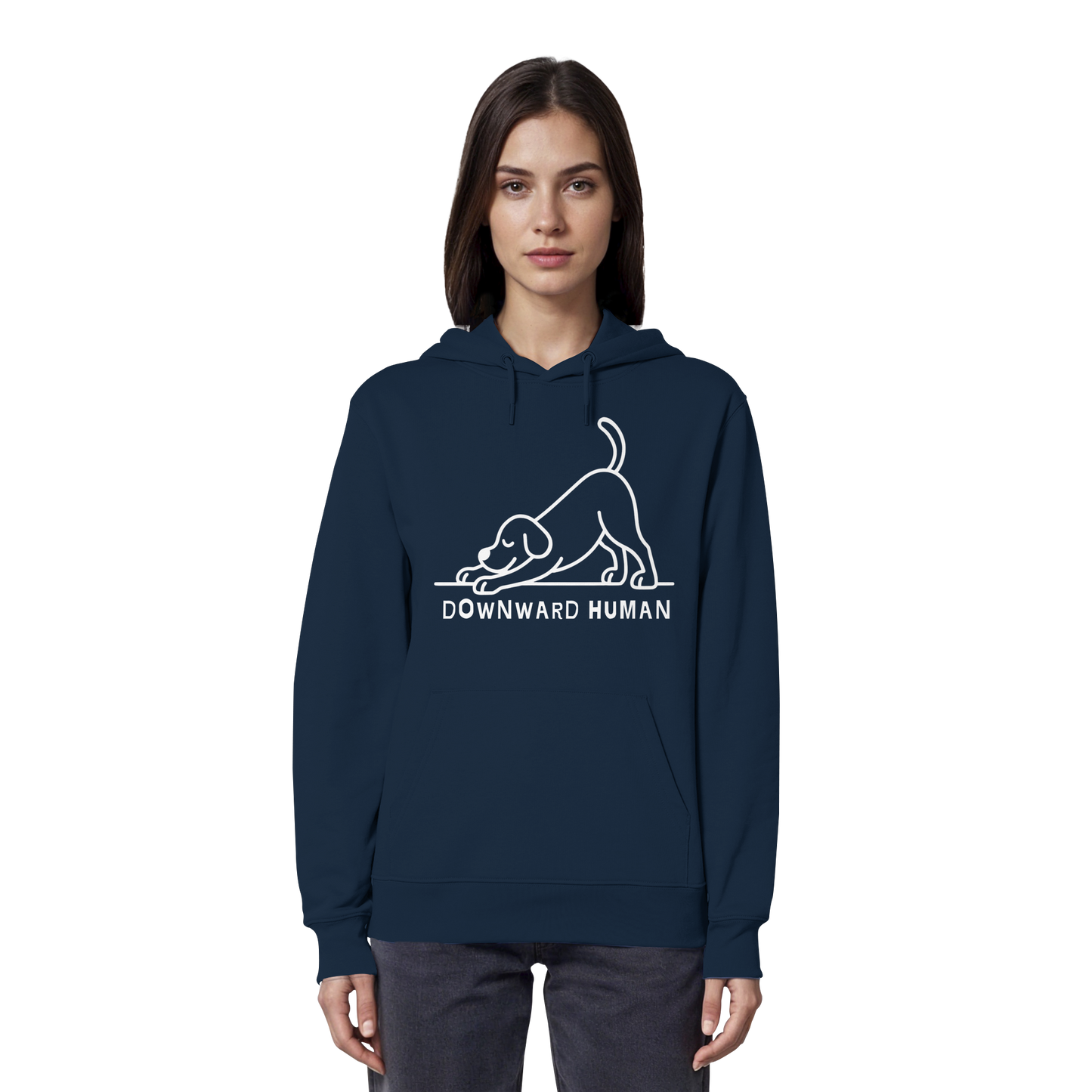 Downward Human Yoga Dog - Organic Hoodie