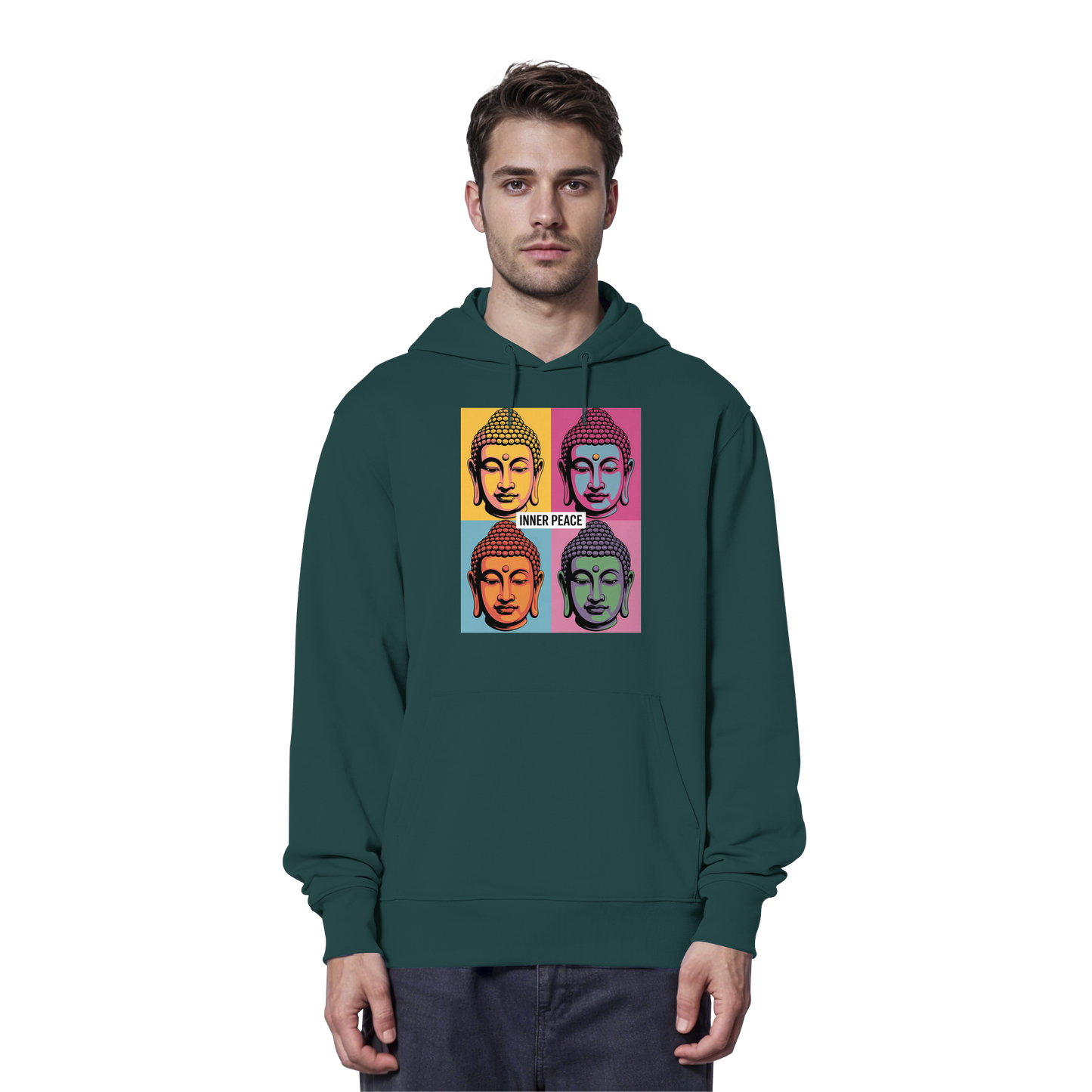 Inner Peace Pop Art Buddha - Organic Hoodie