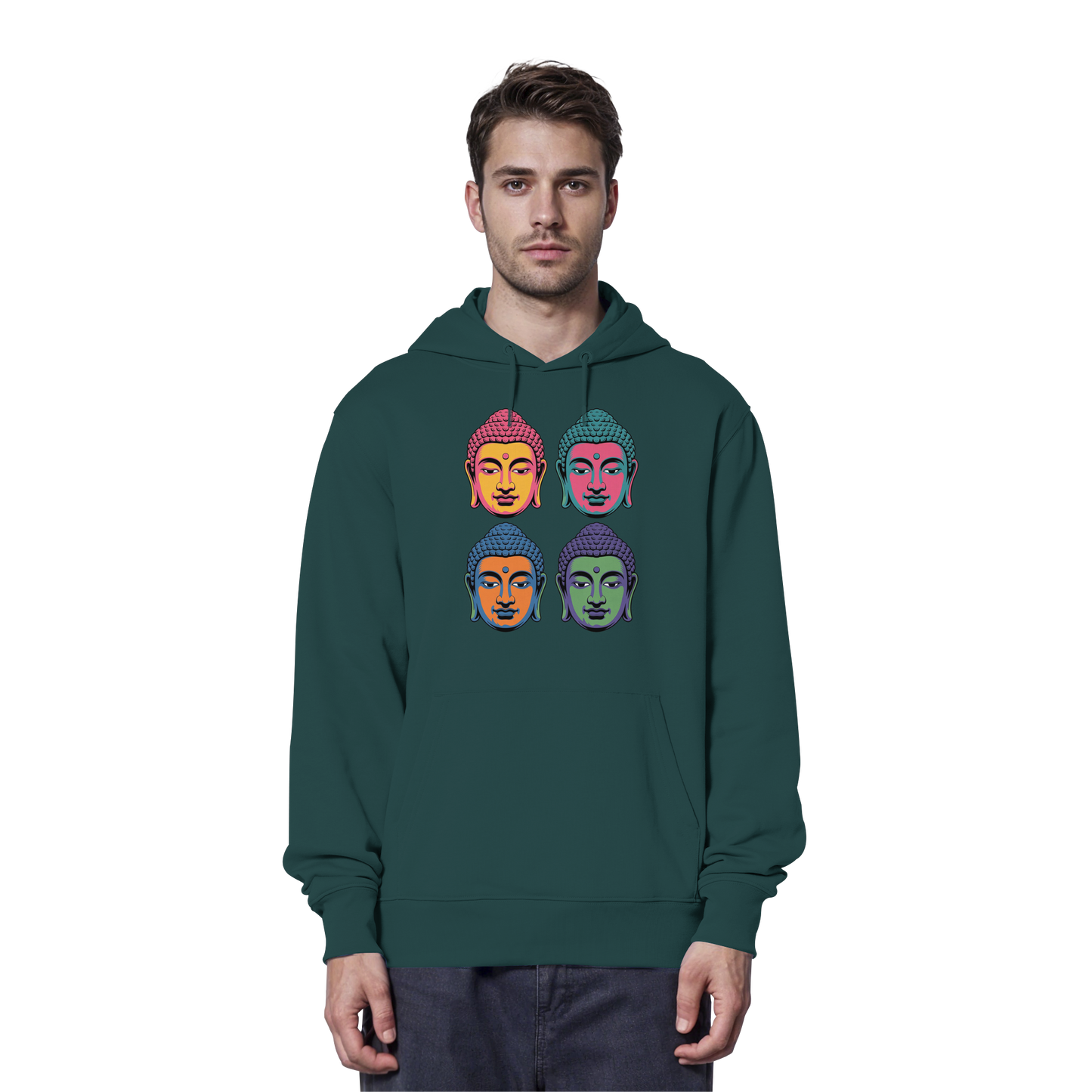 Buddha Köpfe Pop Art - Organic Hoodie