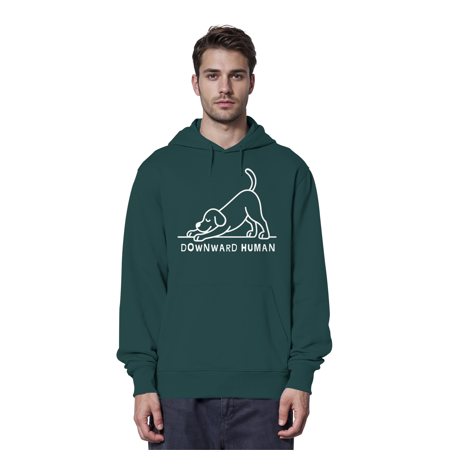 Downward Human Yoga Dog - Organic Hoodie