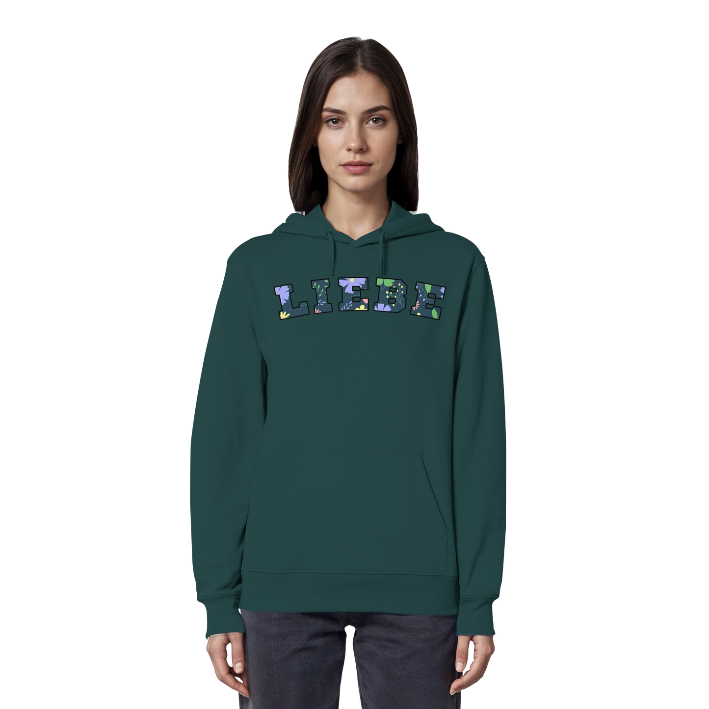 Liebe Floral Pattern - Organic Hoodie