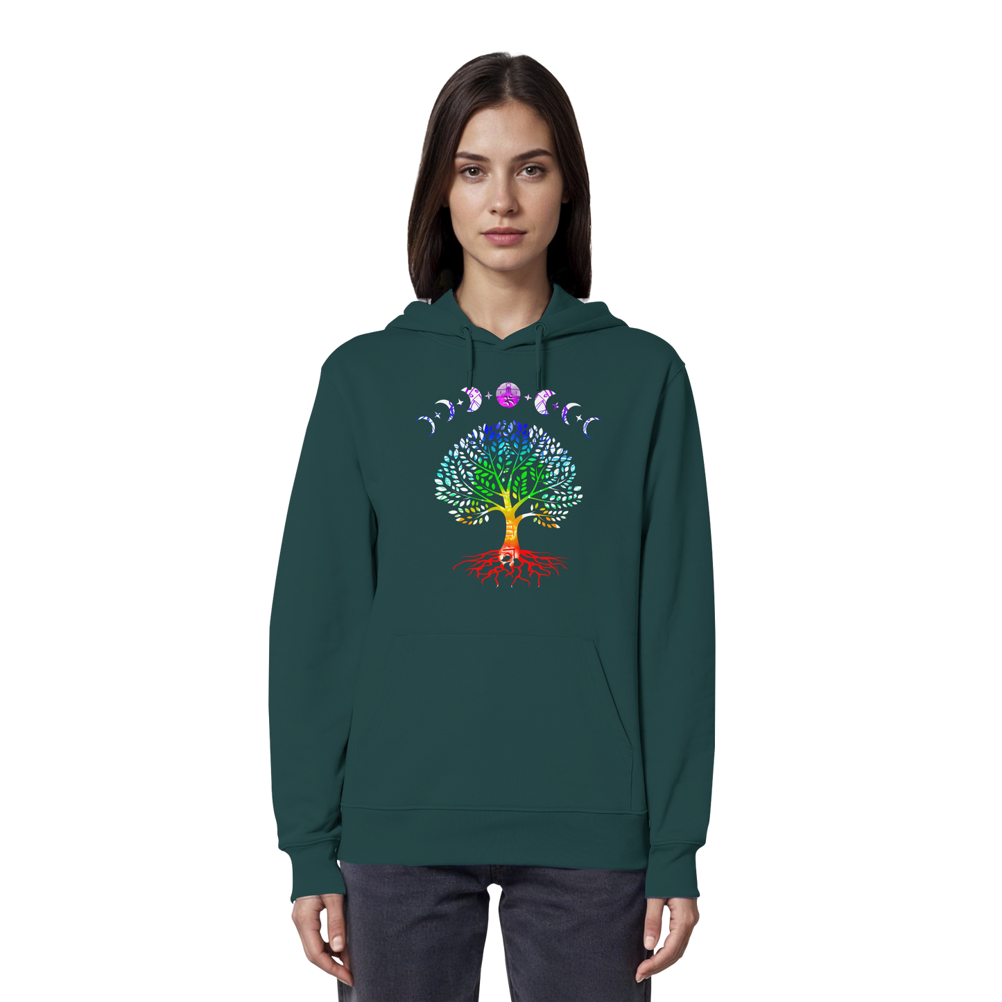 Lebensbaum + Mondphasen - Organic Hoodie