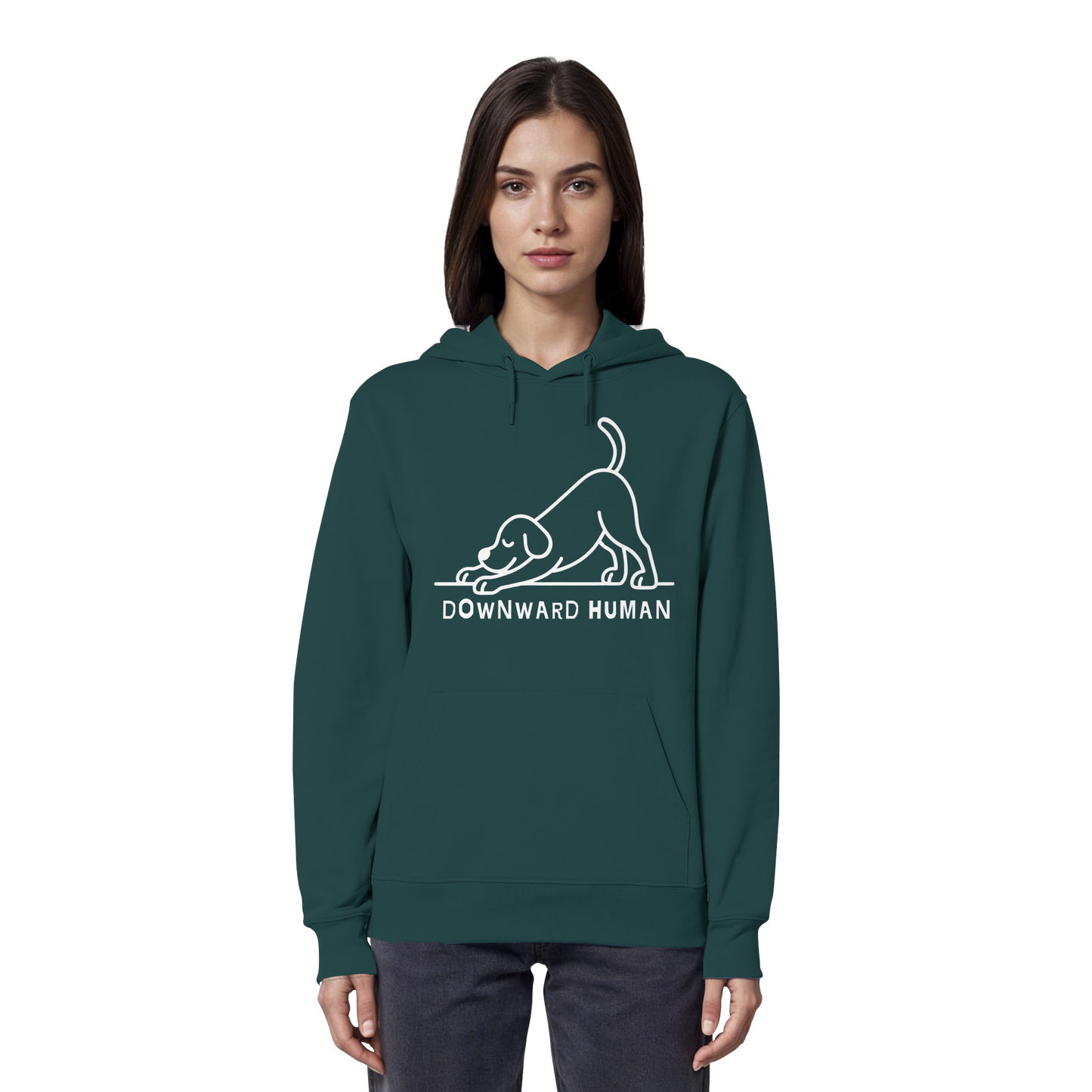 Downward Human Yoga Dog - Organic Hoodie
