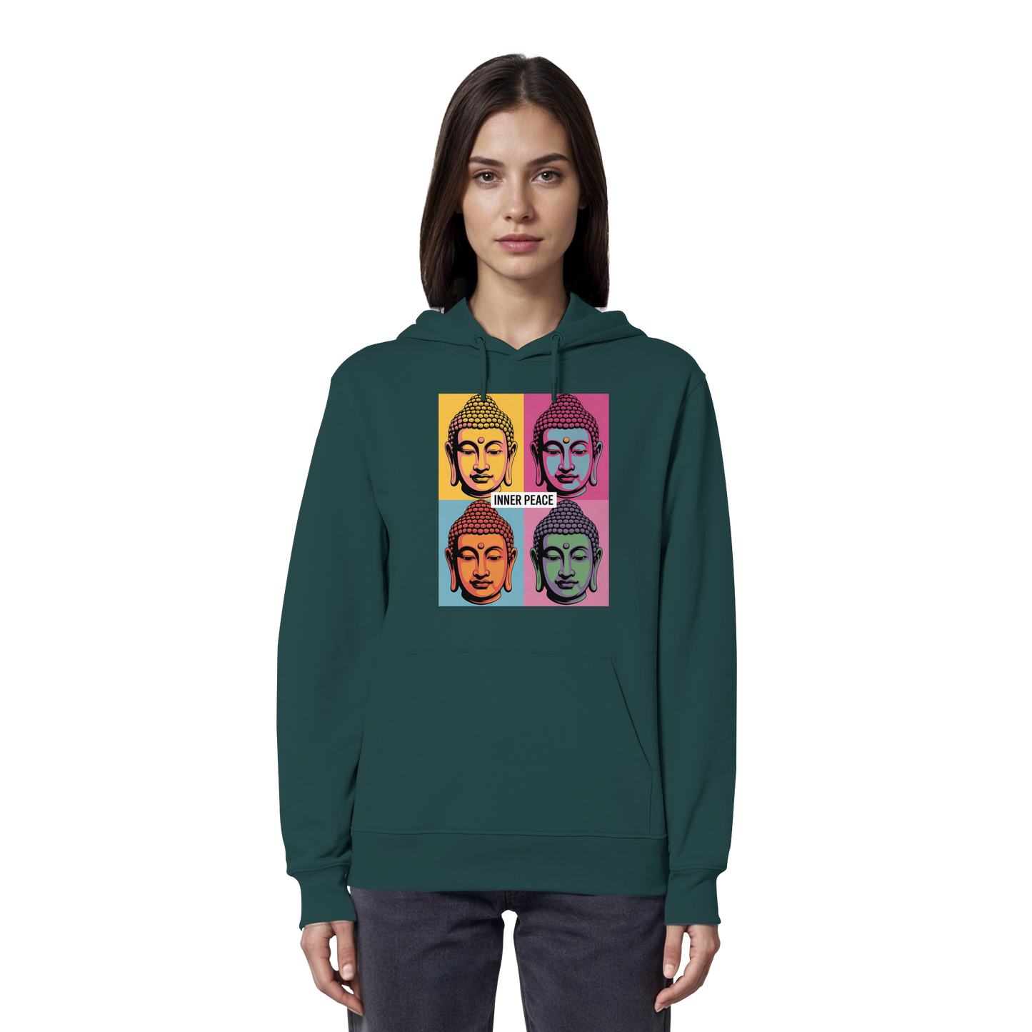 Inner Peace Pop Art Buddha - Organic Hoodie