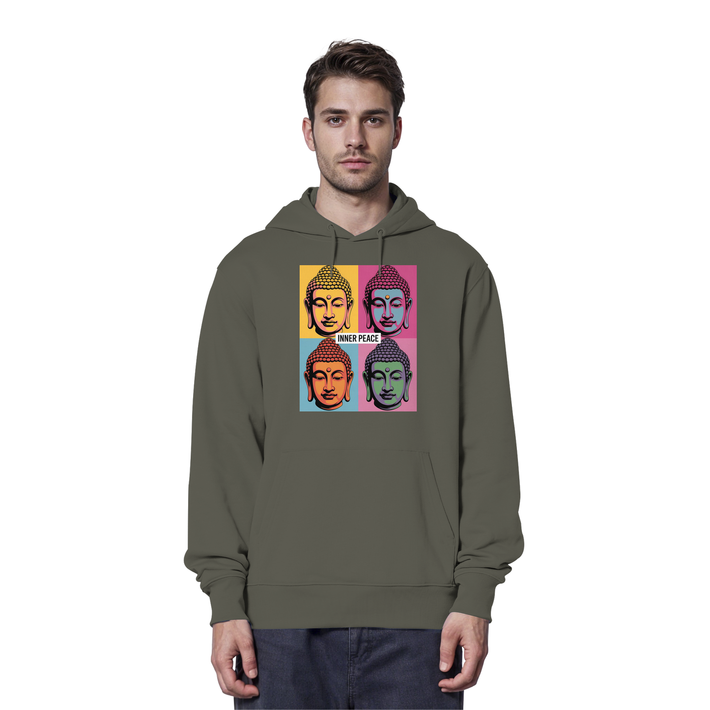 Inner Peace Pop Art Buddha - Organic Hoodie