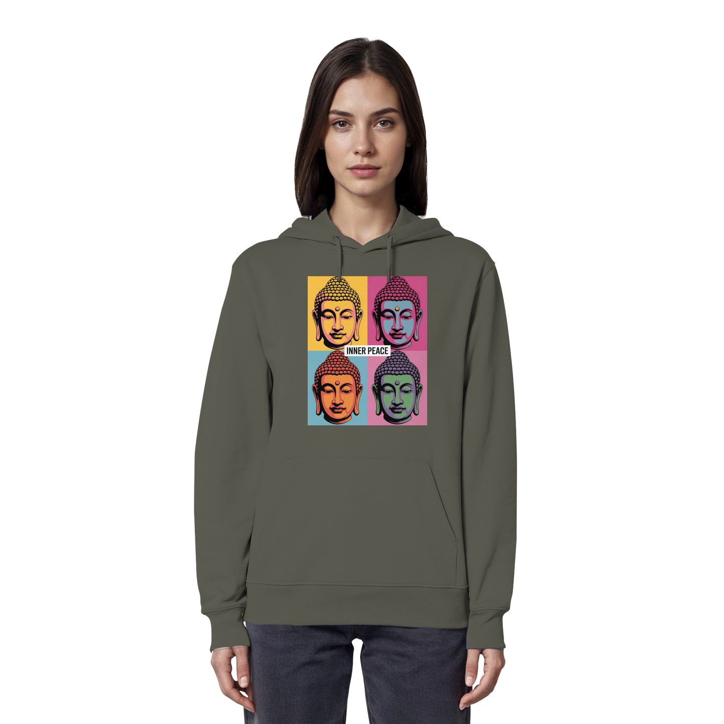Inner Peace Pop Art Buddha - Organic Hoodie