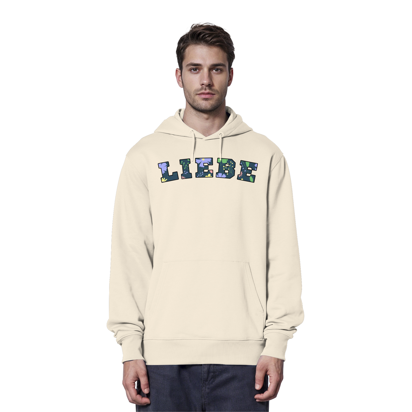 Liebe Floral Pattern - Organic Hoodie