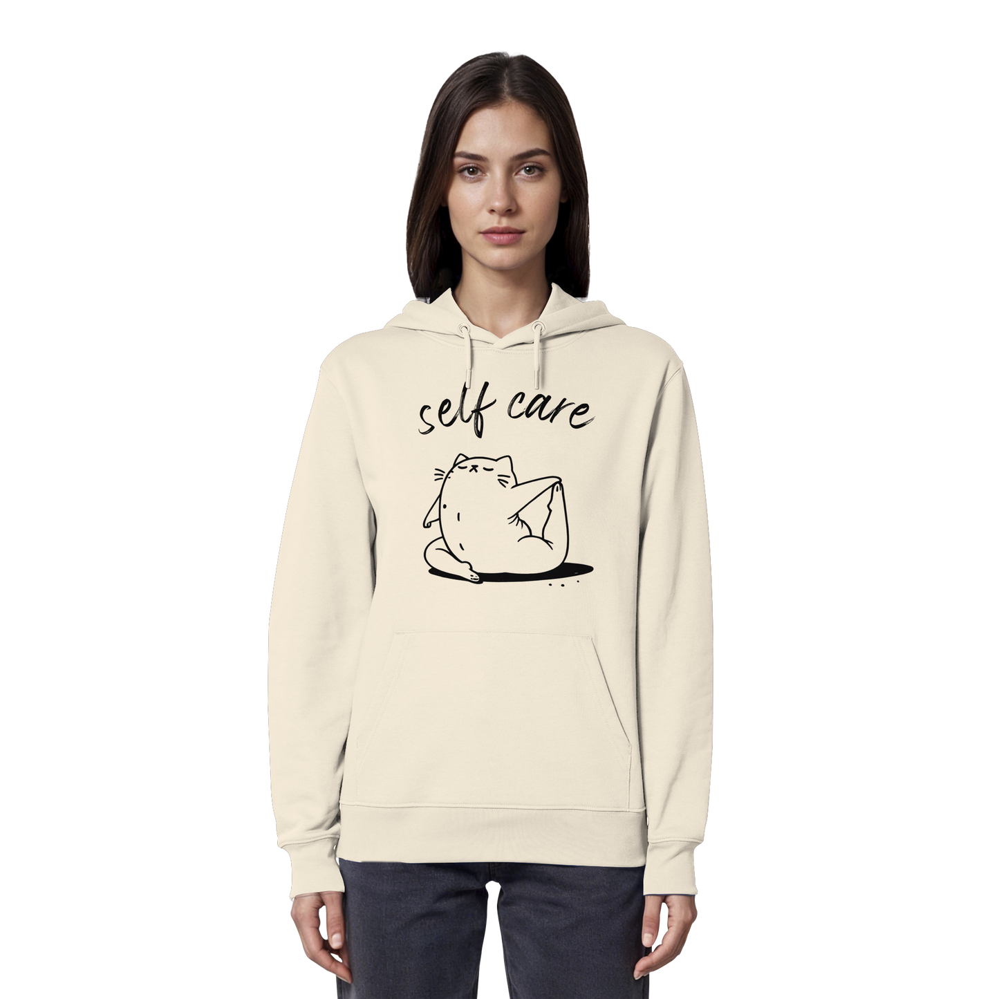 Selfcare Yoga Katze - Organic Hoodie