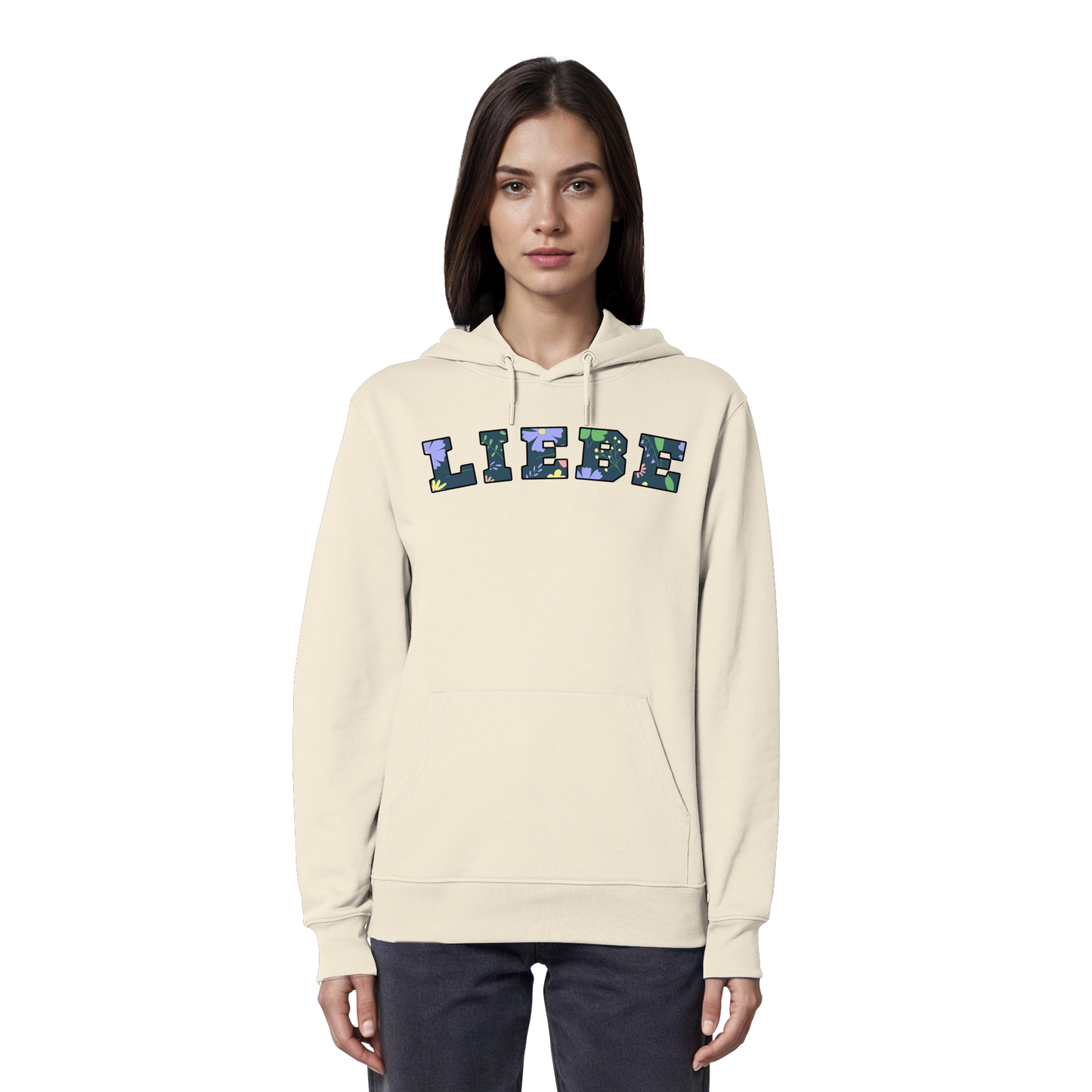 Liebe Floral Pattern - Organic Hoodie
