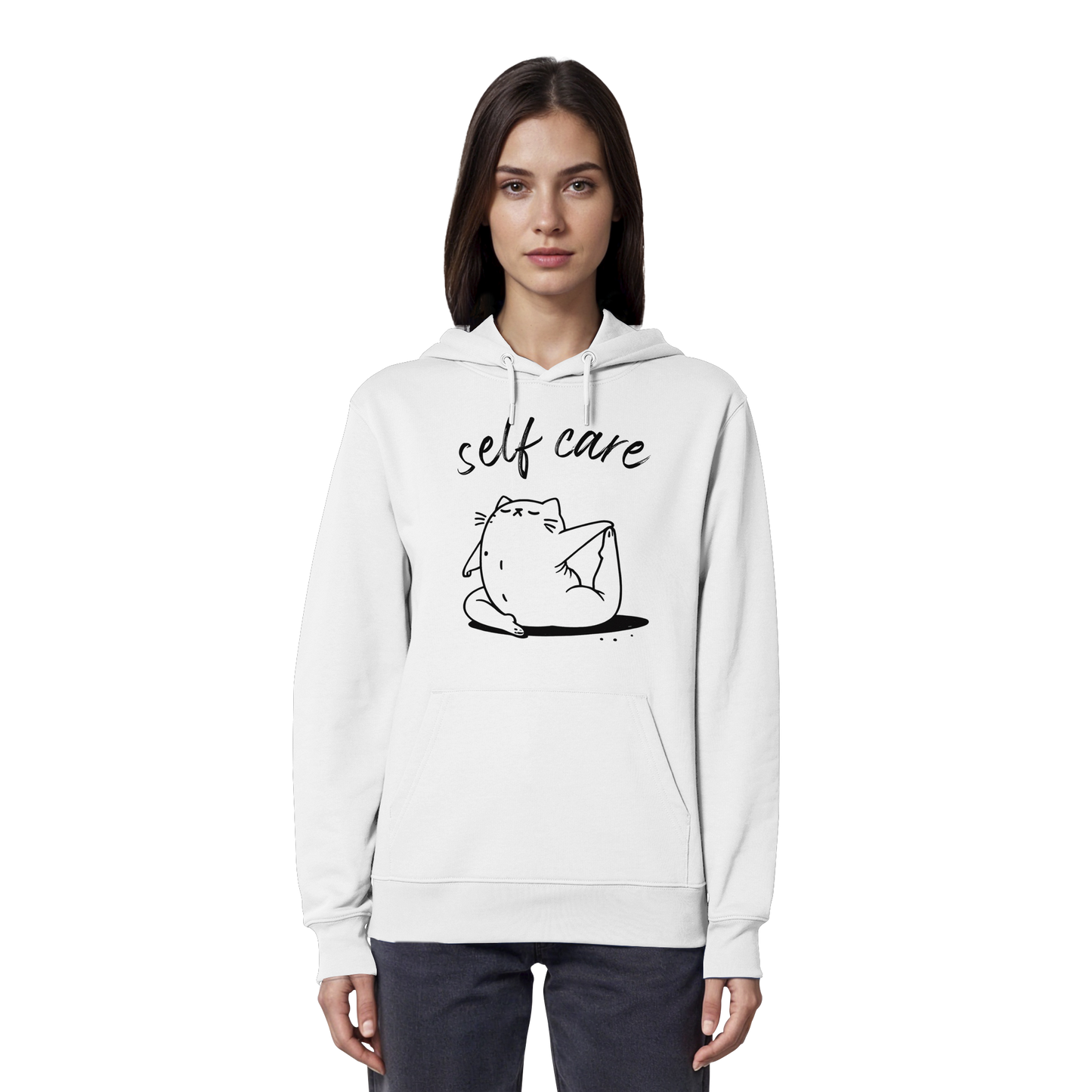 Selfcare Yoga Katze - Organic Hoodie