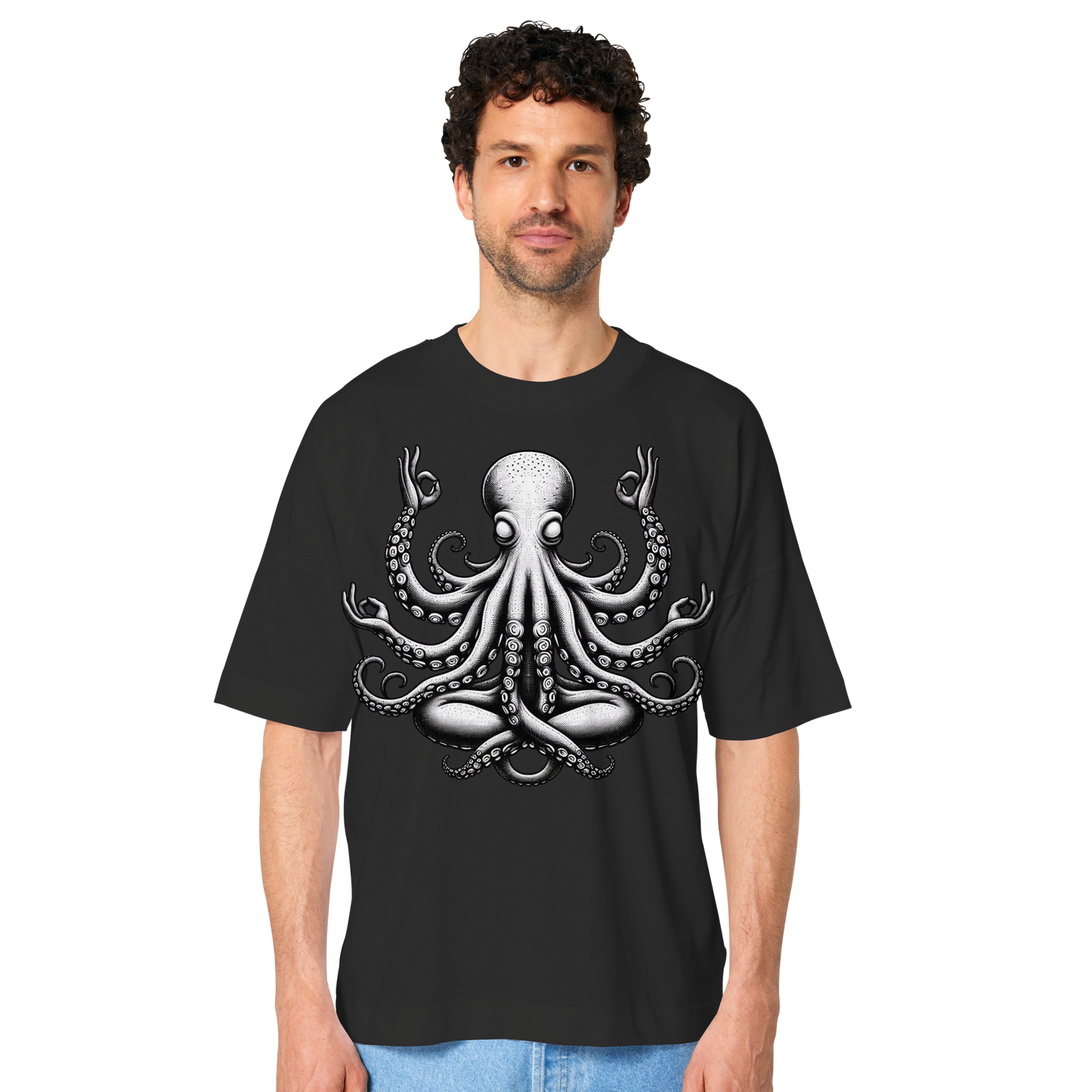 Oktopus in Meditation - Organic Oversize Shirt