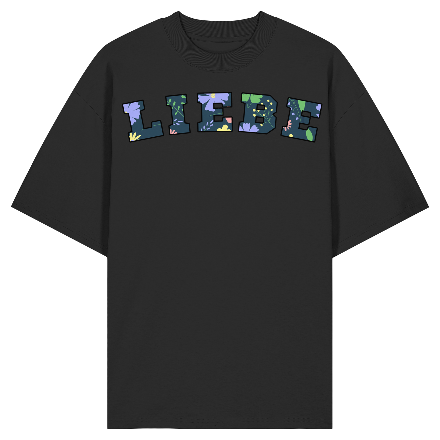 Liebe Floral Pattern - Organic Oversize Shirt