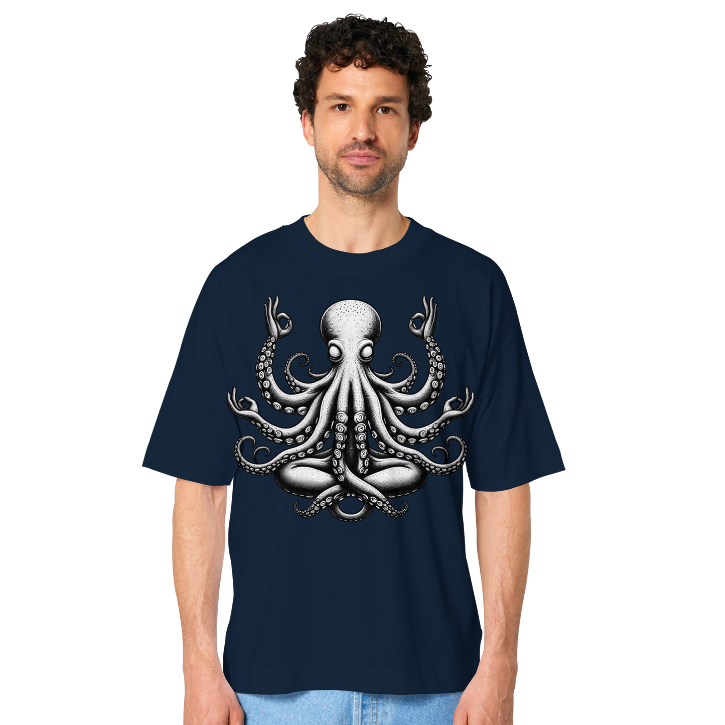 Oktopus in Meditation - Organic Oversize Shirt