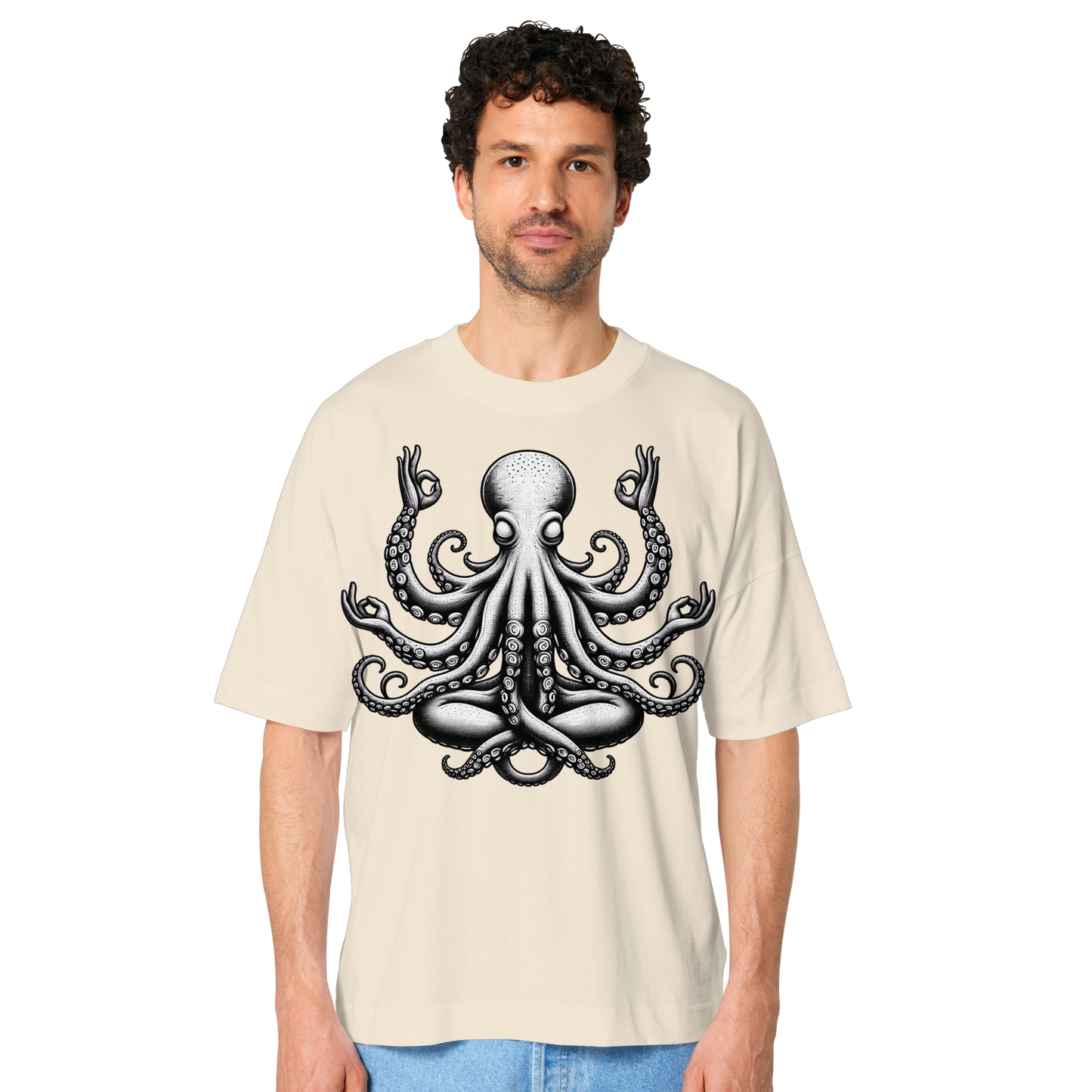 Oktopus in Meditation - Organic Oversize Shirt